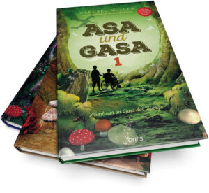 Alle drei Fantasy-Bände "Asa und Gasa - Abenteuer im Land der Zwerge" des Bestseller-Autors Raphel Müller in einem Paket.