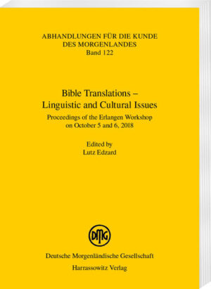 This volume is based on the proceedings of the workshop “Bibelübersetzung(en)” held at the University of Erlangen-Nürnberg on October 5 and 6, 2018. The content encompasses contributions on specific linguistic and cultural features in Syriac Aramaic, Judeo-Arabic, Amharic, Greek, Gothic, West-Slavic and Baltic, English, and Italian translations of (parts of) the Hebrew Bible. Contributors include Burkard M. Zapff (Eichstätt), Arik Sadan (Jerusalem), Matthias Emmert (Erlangen), Kjell Magne Yri (Oslo), Lutz Edzard (Erlangen), Stefan Schaffner (Erlangen), Helmut Glück (Bamberg), Cosima Clara Gillhammer (Oxford), and Massimo Zaggia (Bergamo). Important issues are the value of translations for textual reconstruction as well as specific grammatical and lexical developments in the mentioned language versions.