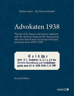 Advokaten 1938 English edition | Ilse Reiter-Zatloukal, Barbara Sauer